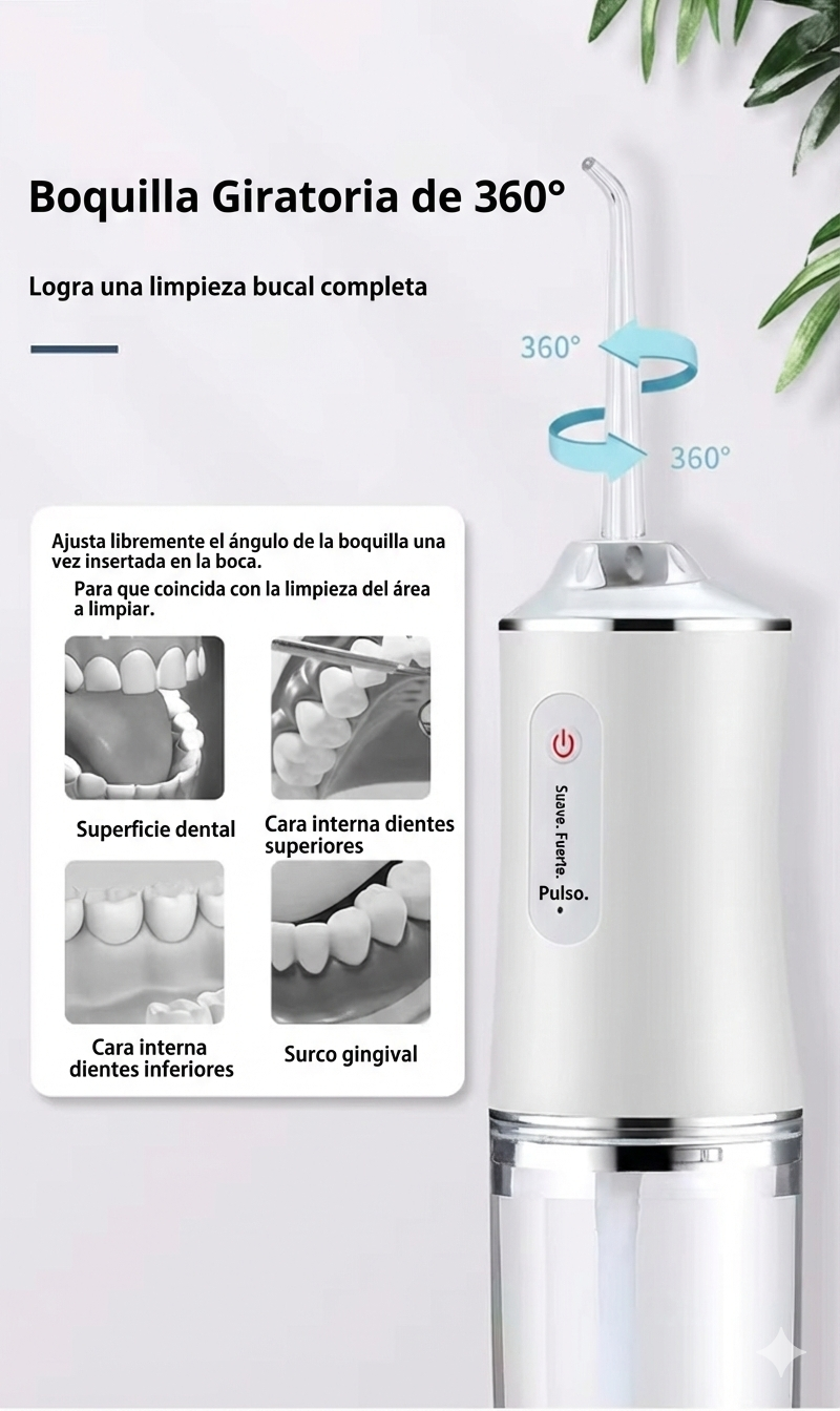 Kit Irrigador Bucal Pro (Limpieza Profunda) + [REGALO] Esterilizador UV